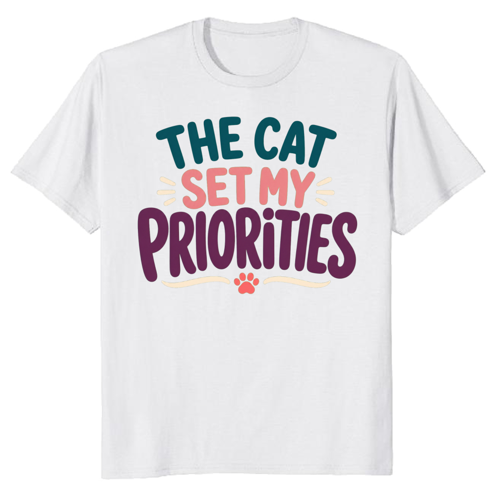 The Cat Set My Priorities T-Shirt