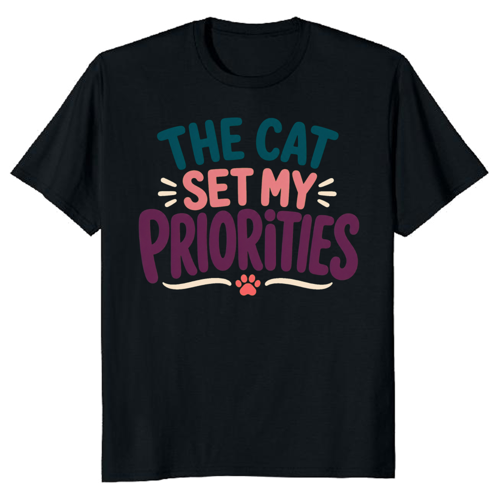 The Cat Set My Priorities T-Shirt