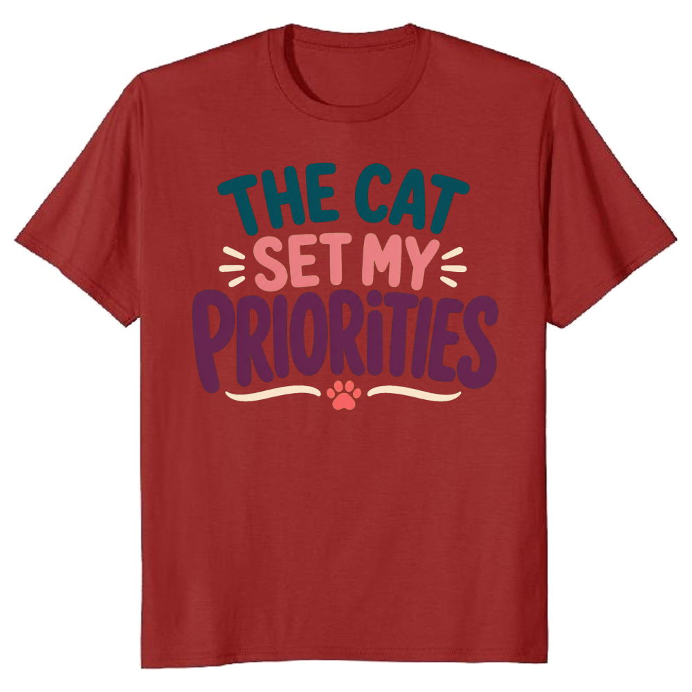 The Cat Set My Priorities T-Shirt