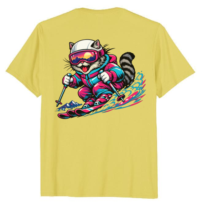 Shredzilla: Neon Meowntain Madness — Cat Ski Graphic Tee