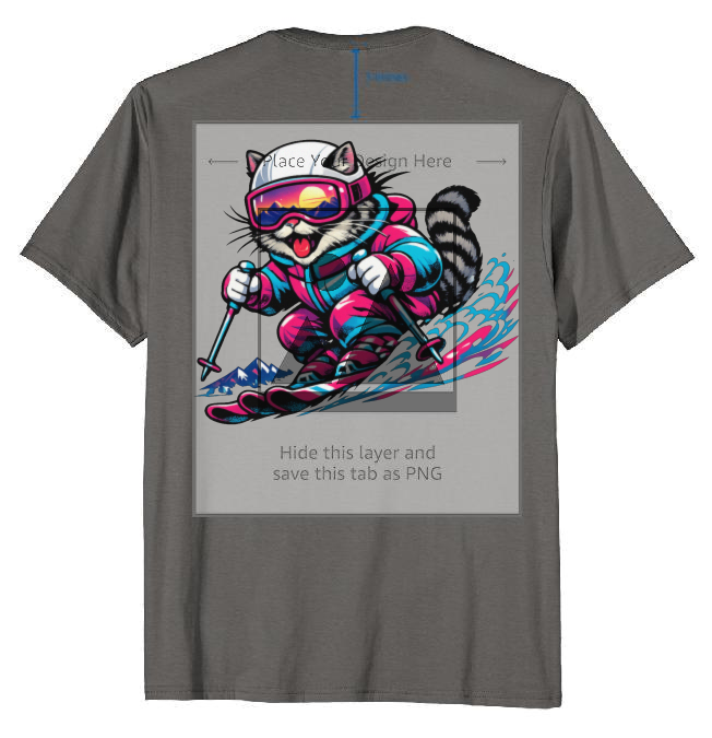 Shredzilla: Neon Meowntain Madness Retro Cat on Alpine Slopes T-Shirt