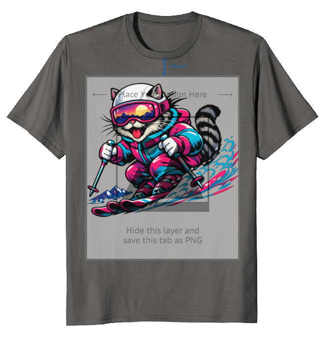 Shredzilla: Neon Meowntain Madness Retro Cat on Alpine Slopes T-Shirt